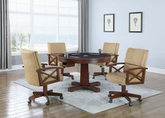 Marietta Brown 5 Pc Game Table Set - furniture place usa