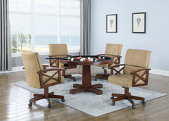 Marietta Brown 5 Pc Game Table Set - furniture place usa