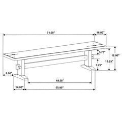 Bexley Brown Bench - furniture place usa