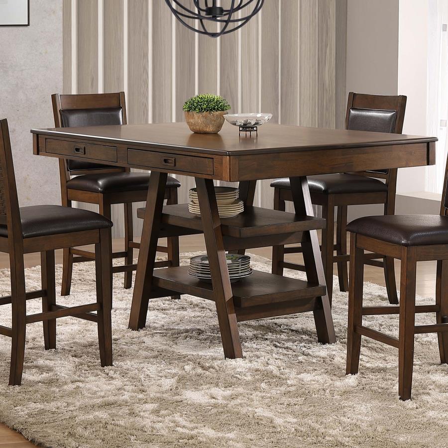 Dewey Brown Counter Height Dining Table - furniture place usa