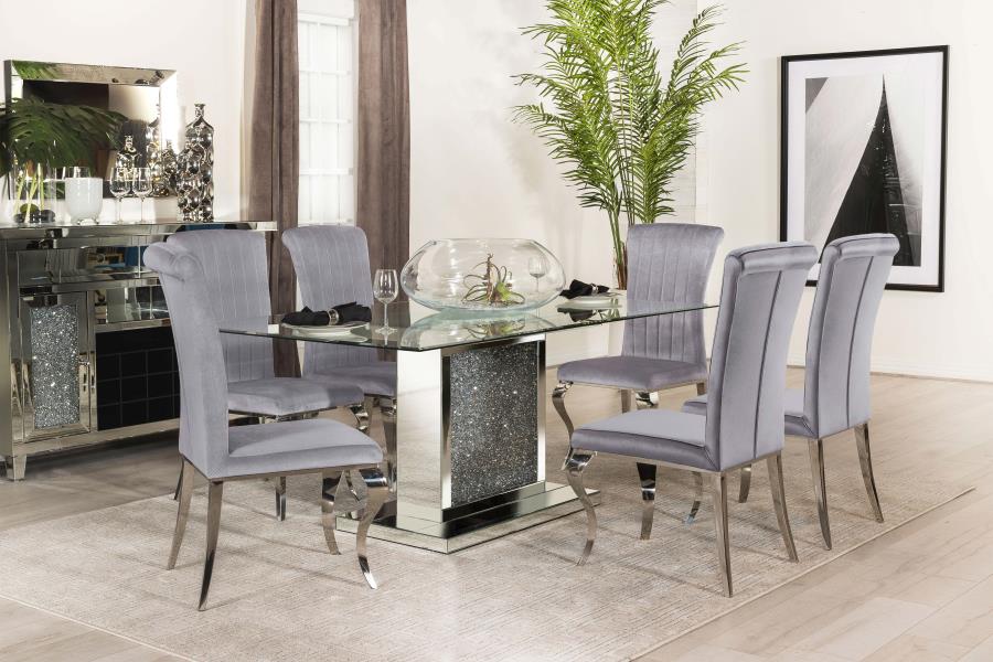 Marilyn Silver Dining Table - furniture place usa