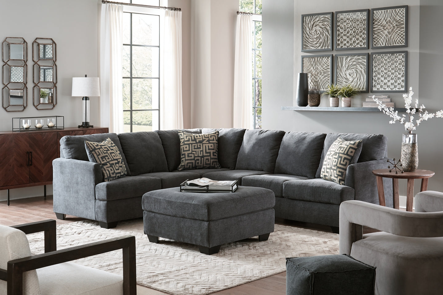 Ambrielle 2-Piece Sectional with Ottoman - PKG011623 - furniture place usa
