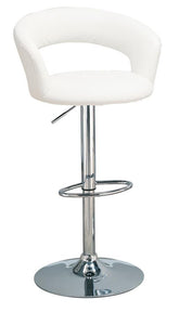 Barraza White Adjustable Bar Stool - furniture place usa