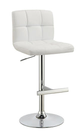 Lenny White Adjustable Bar Stool - furniture place usa