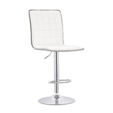 Ashbury White Adjustable Bar Stool - furniture place usa