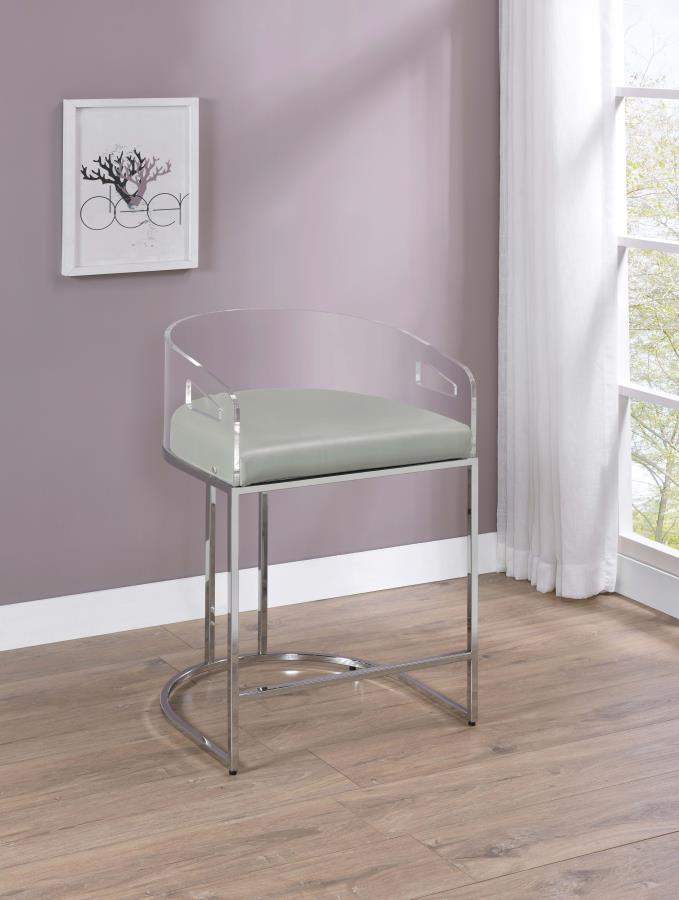 Thermosolis Clear Counter Stool - furniture place usa