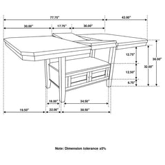 Prentiss Brown Counter Height Dining Table - furniture place usa