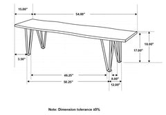 Topeka Brown Bench - furniture place usa