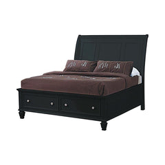 Sandy Beach Black Queen Storage Bed - furniture place usa