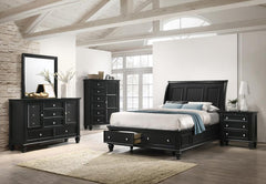 Sandy Beach Black Queen Storage Bed - furniture place usa
