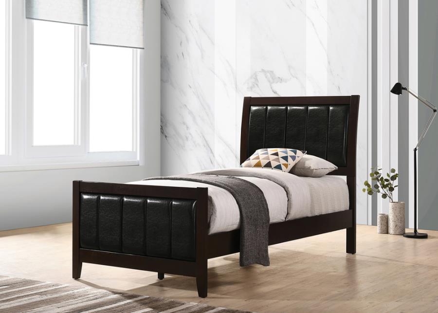 Carlton Brown Twin Bed 5 Pc Set - furniture place usa