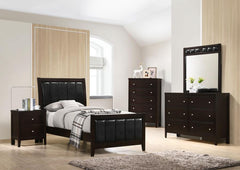 Carlton Brown Twin Bed 5 Pc Set - furniture place usa