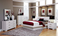 Jessica White Queen Bed 5 Pc Set - furniture place usa