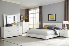 Felicity White Eastern King Bed 5 Pc Set - furniture place usa