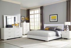 Felicity White Eastern King Bed 5 Pc Set - furniture place usa