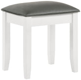 Felicity White Vanity Stool - furniture place usa