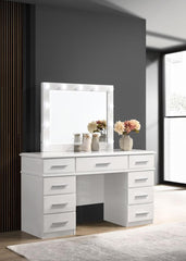 Felicity White Vanity Table & Mirror - furniture place usa