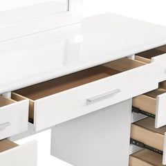 Felicity White Vanity Table & Mirror - furniture place usa