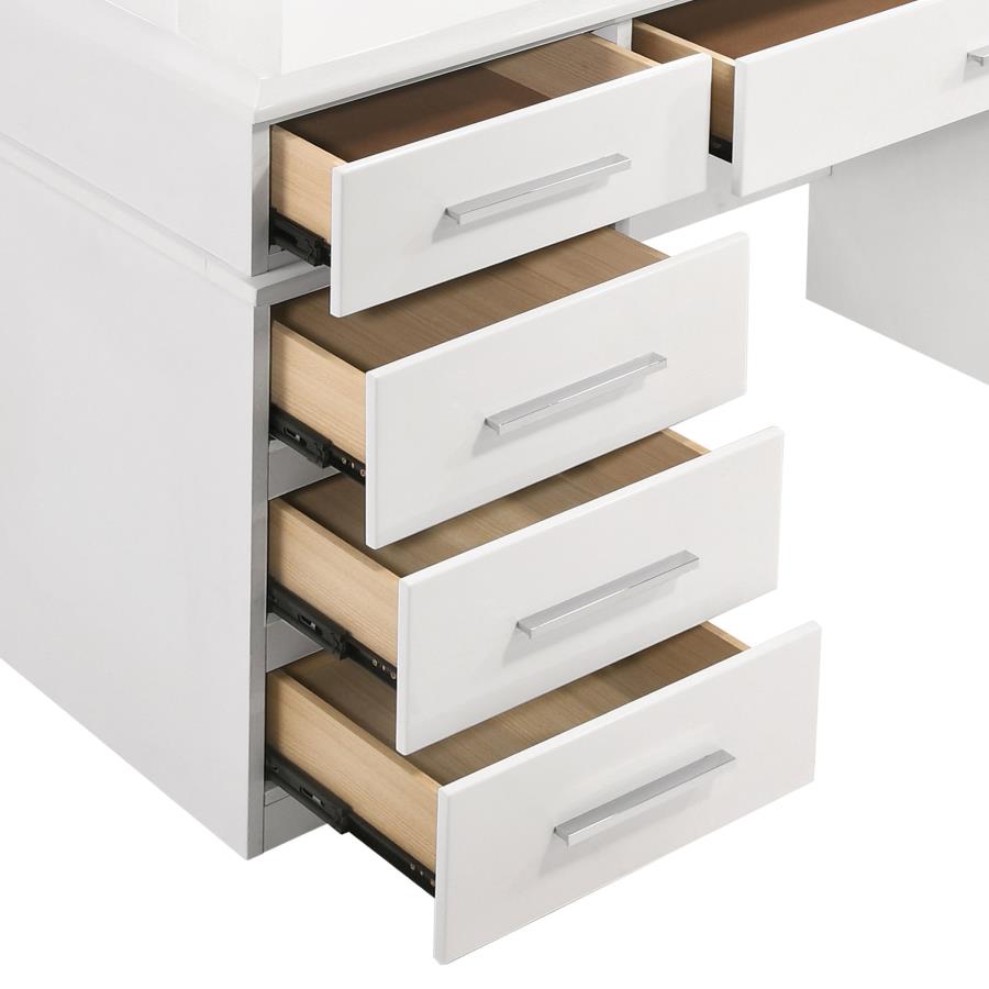 Felicity White Vanity Table & Mirror - furniture place usa