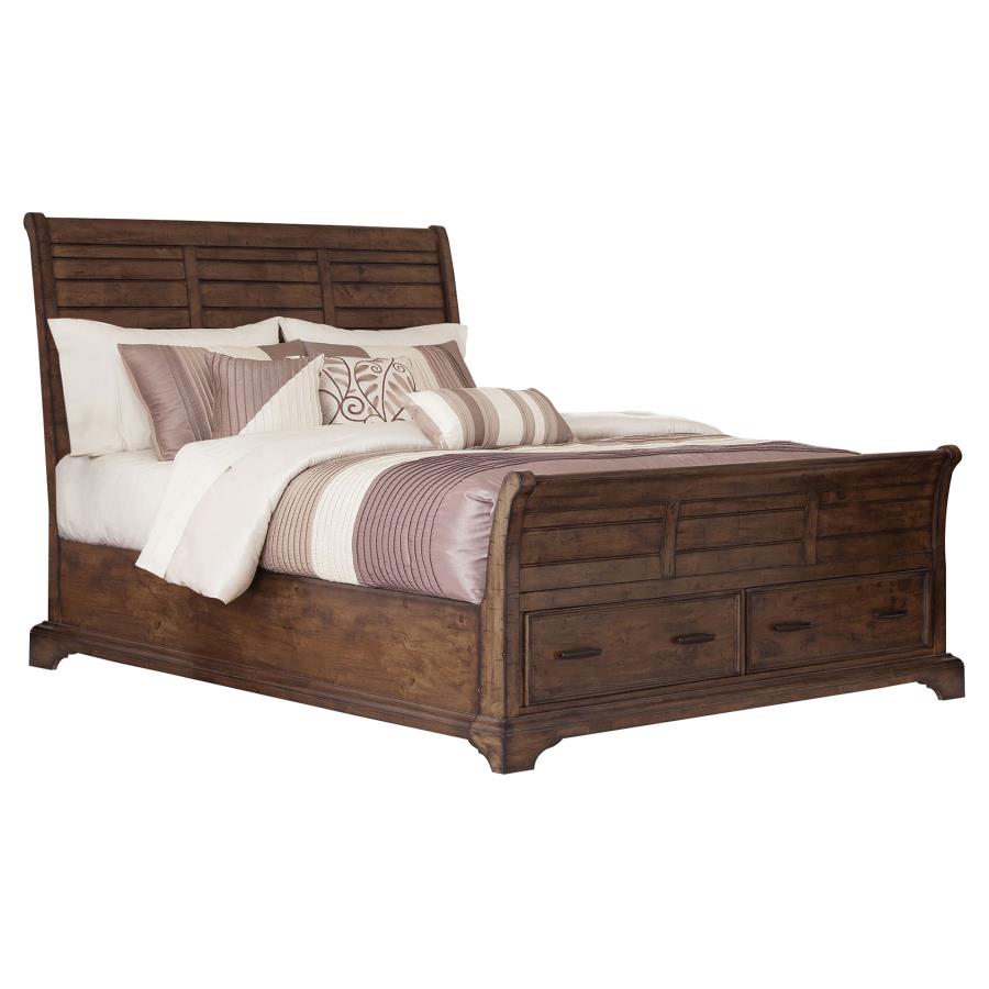 Elk Grove Brown California King Bed 4 Pc Set - furniture place usa