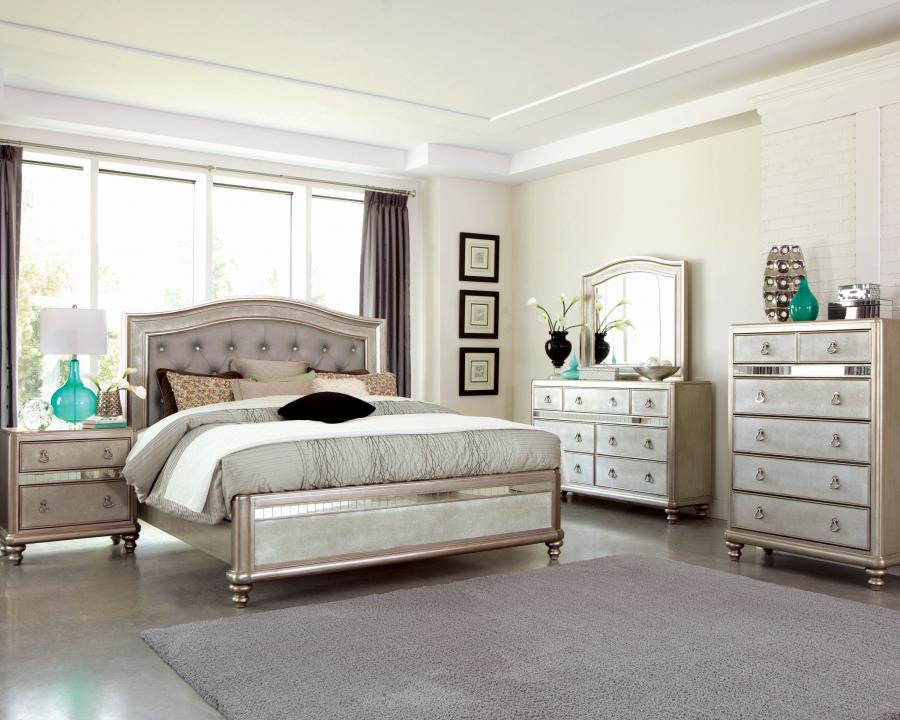 Bling Game Silver Eastern King Bed - furniture place usa