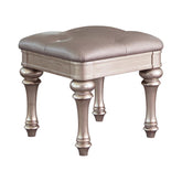 Bling Game Silver Vanity Stool - furniture place usa