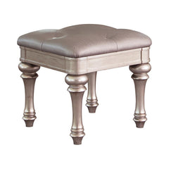 Bling Game Silver Vanity Stool - furniture place usa