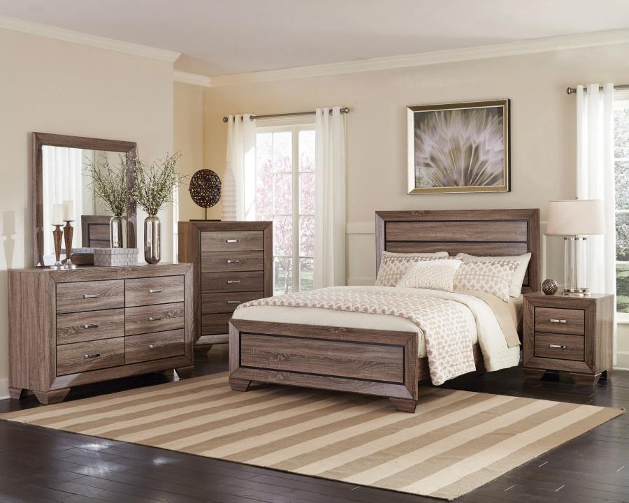 Kauffman Brown Queen Bed - furniture place usa