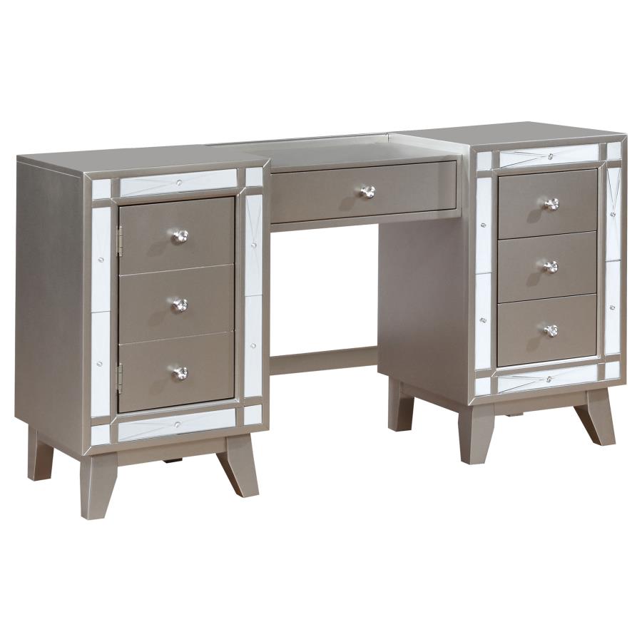 Leighton Silver Vanity Table & Stool - furniture place usa