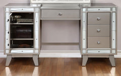 Leighton Silver Vanity Table & Stool - furniture place usa