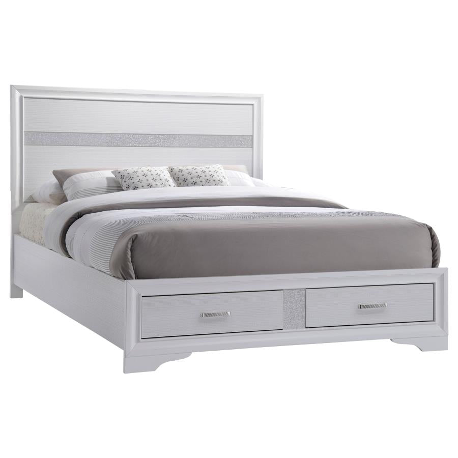 Miranda White California King Bed 4 Pc Set - furniture place usa