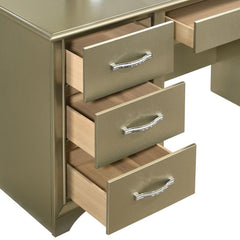 Beaumont Gold Vanity Table & Mirror - furniture place usa