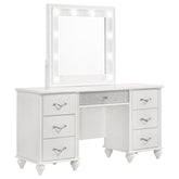 Barzini White Vanity Table & Mirror - furniture place usa