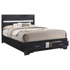Miranda Black Eastern King Bed 5 Pc Set - furniture place usa