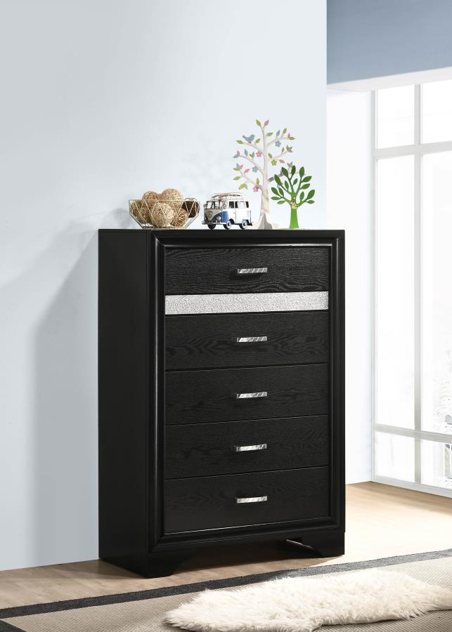 Miranda Black Chest - furniture place usa