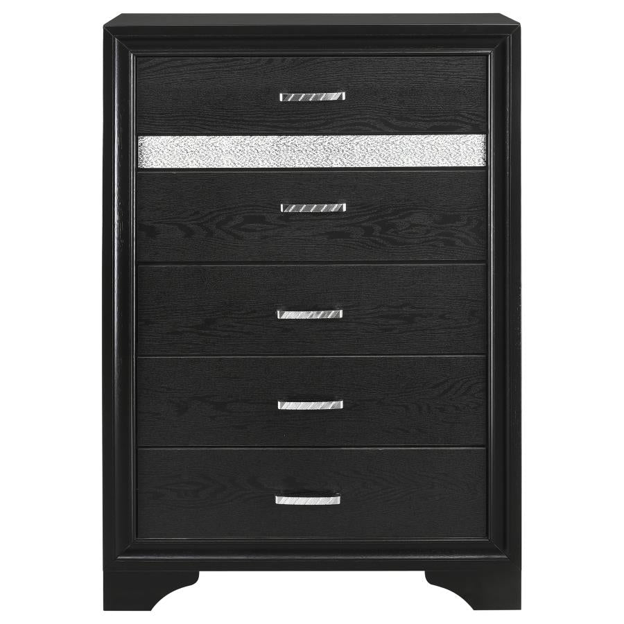 Miranda Black Chest - furniture place usa
