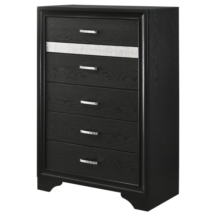 Miranda Black Chest - furniture place usa