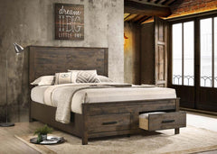 Woodmont Brown Queen Storage Bed - furniture place usa