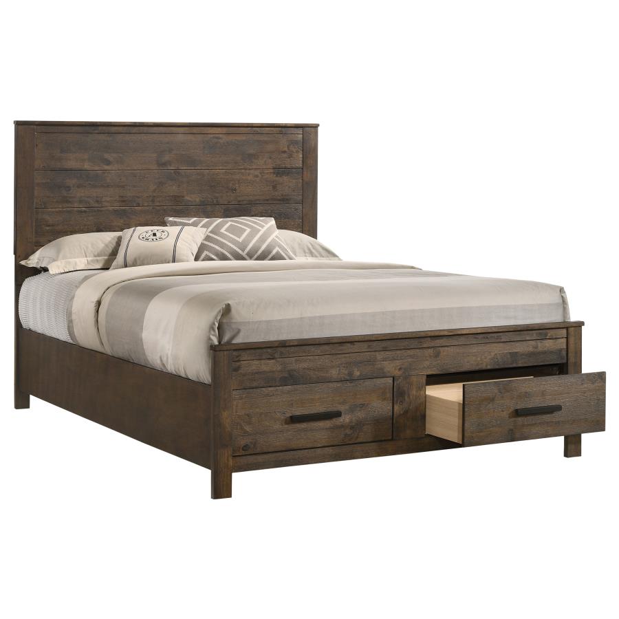 Woodmont Brown Queen Storage Bed - furniture place usa