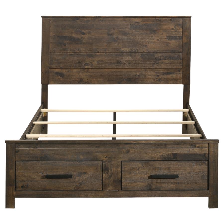 Woodmont Brown Queen Storage Bed - furniture place usa