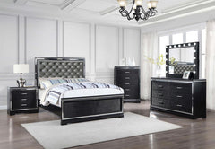 Cappola Black Queen Bed 5 Pc Set - furniture place usa