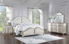 Evangeline Silver Eastern King Bed 4 Pc Set - furniture place usa