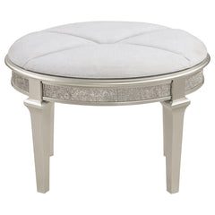 Evangeline Ivory Vanity Stool - furniture place usa