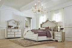 Antonella Beige California King Bed 5 Pc Set - furniture place usa