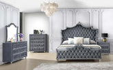 Antonella Grey Eastern King Bed 5 Pc Set - furniture place usa