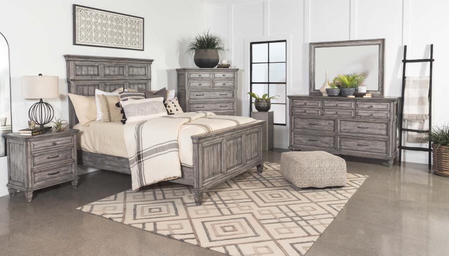 Avenue Grey Eastern King Bed 5 Pc Set - furniture place usa