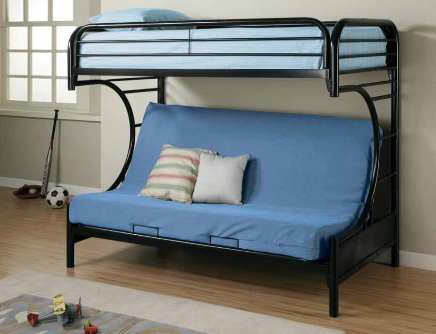 Montgomery Black Twin / Futon Bunk Bed - furniture place usa