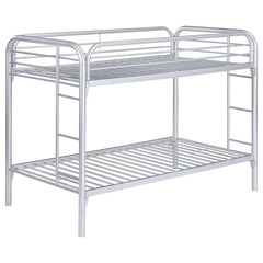 Morgan Silver Twin / Twin Bunk Bed - furniture place usa