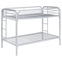 Morgan Silver Twin / Twin Bunk Bed - furniture place usa