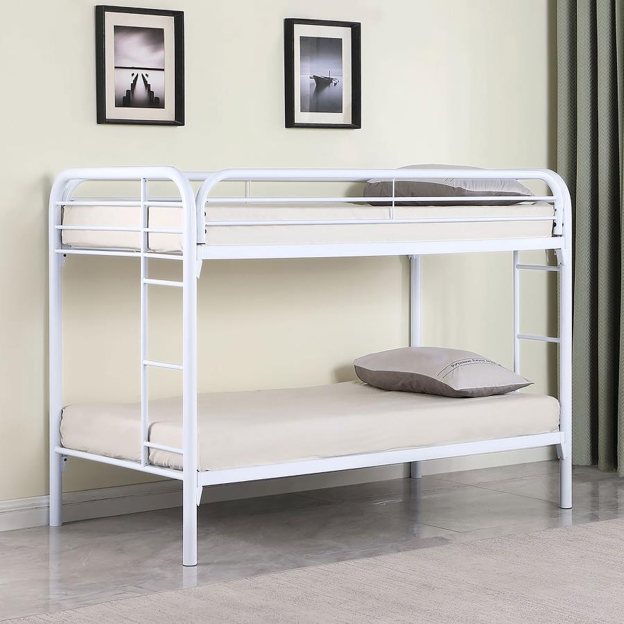 Morgan White Twin / Twin Bunk Bed - furniture place usa